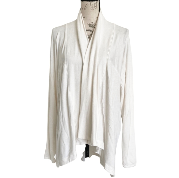 Athleta Nirvana Two Ways Wrap open front white stretch Cardigan lightweight XL - Picture 3 of 15